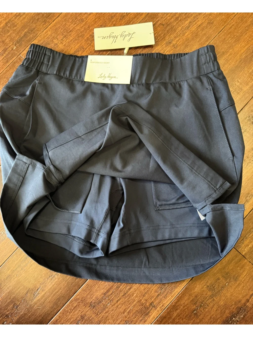 Lady Hagen Small Navy Blue Perforated Skort
